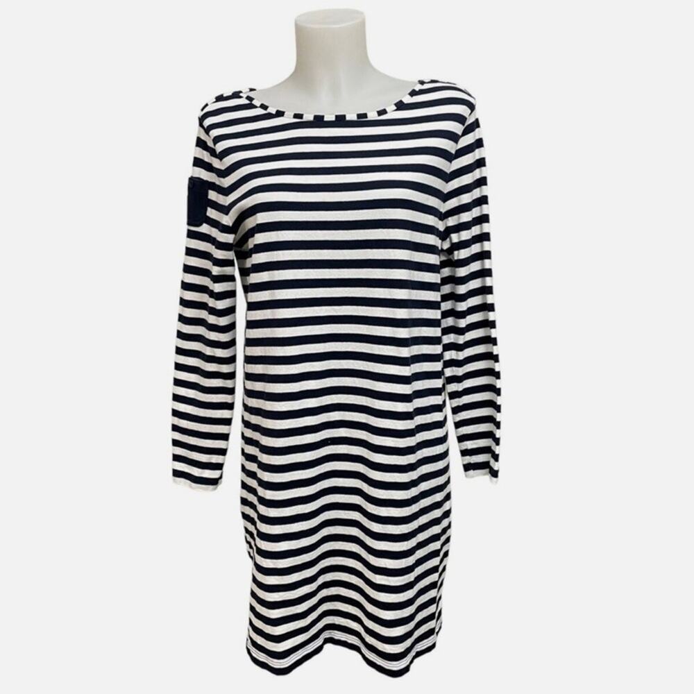 VINEYARD VINES Long-Sleeve Stripe Knit Dress Navy blue / White pocket patch Sz S